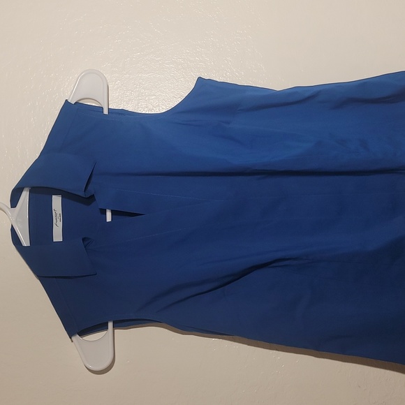 Foxcroft Women's Taylor Essential Non-iron Button-up Top Blouse Blue NWOT sz 2 - Picture 4 of 7